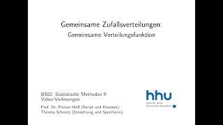 Statistik 2 54 Gemeinsame Verteilungsfunktion [upl. by Anavahs]