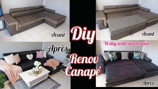 Renovation relooking dun canapé tuto How to reupholster a sofa make over an old sofa DIY ASMR tuto [upl. by Namwen]