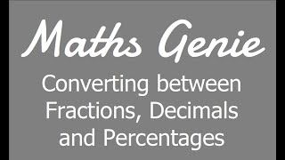 Fractions Decimals and Percentages [upl. by Norward]