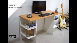 ESCRITORIO DE MELAMINA FACIL DE HACER  Easy Computer Desk [upl. by Repinuj605]