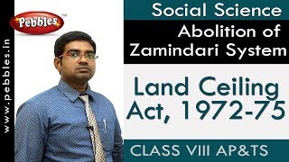 Land Ceiling Act 197275  Abolition of Zamindari System  Social  Class 8  APampTS Syllabus [upl. by Ophelia]