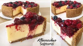 Klasszikus Sajttorta 🍓🧀  BebePiskóta [upl. by Anilas966]