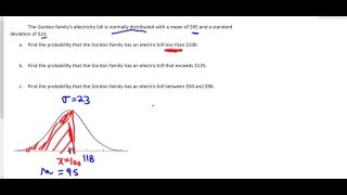 Normal Distribution Probability of Less Than A Given Value Excel [upl. by Ifen]