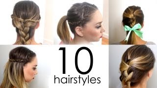 10 Quick amp Easy Everyday Hairstyles in 5 minutes [upl. by Yunfei]