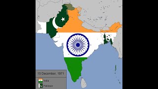 The Indo  Pakistani War of 1971 with Flags Every Day [upl. by Aihsenod614]