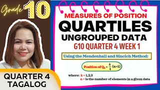 QUARTILES OF UNGROUPED DATA GRADE 10 [upl. by Desdemona]