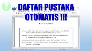 Cara Membuat Daftar Pustaka Secara Otomatis [upl. by Daphie18]