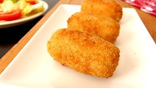 Cómo hacer croquetas de pollo SUPER crujientes y cremosas [upl. by Carlota]