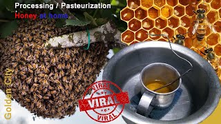 PROCESSING  PASTEURIZATION HONEY AT HOME [upl. by Zsolway]