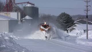 Train Snow Plowing Action in Minnesota [upl. by Esorlatsyrc530]