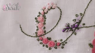 How to embroider a Bullion Stitch Rosebud and Rose  Detailed visuals and concise tutorial [upl. by Sweyn604]