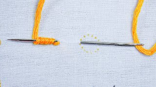 basic hand embroidery tutorial bullion stitch knot stitch family [upl. by Pratt]