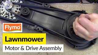 How to replace a Flymo motor and drive assembly on a Flymo Turbo Compact 330 [upl. by Nnaylime]