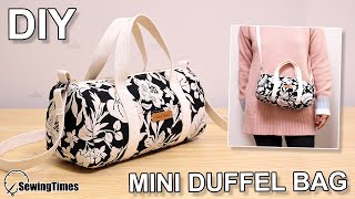 DIY CUTE DUFFEL BAG  Purse Bag Crossbody Bag Tutorial amp Pattern sewingtimes [upl. by Ydaj]