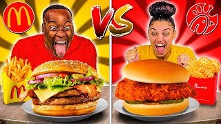 MCDONALDS VS CHICKFILA FOOD CHALLENGE [upl. by Enelyahs]