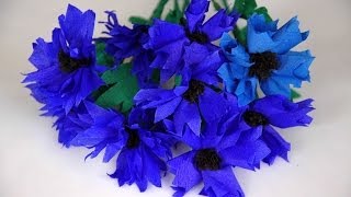 Kwiaty z bibuły  chabry Tissue flowers DIY [upl. by Riggs645]