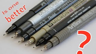 Comparing the pigmented fineliner brands An overly critical review [upl. by Ahseyn]