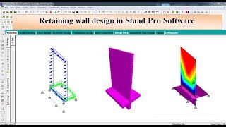 Retaining wall design in Staad Pro Software [upl. by Vinaya]