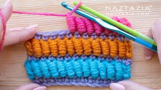 HOW to CROCHET BULLION STITCH  Coil Stitches Using 2 Crochet Hooks Tutorial [upl. by Amek]