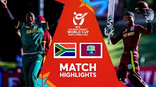 South Africa v West Indies  Match Highlights  ICC U19 Men’s CWC 2024 [upl. by Marjorie]