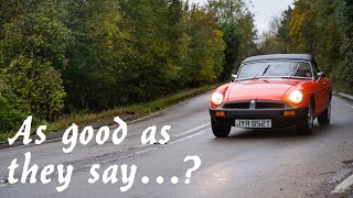 My First Drive In An MGB  Why You Should Buy One 1978 Rubber Bumper Roadster Road Test [upl. by Niliak]