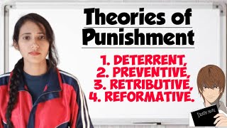 Theories of Punishment  Deterrent theory  Retributive theory  Preventive theory  Reformative [upl. by Yrekaz552]