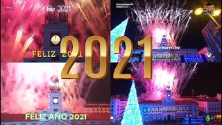 Campanadas 20202021  La 1  Antena 3  La Sexta  Telemadrid  Multipantalla  31122020 [upl. by Lanoil]