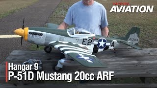 Horizon Hobby Hangar 9 P51D Mustang 20cc ARF  Model Aviation Magazine [upl. by Ahtenek]