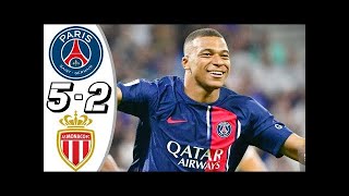 PSG 5 2 Monaco highlights goals and stats [upl. by Reisman]