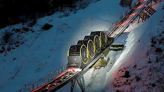 The worlds steepest funicular railway opens in Switzerland [upl. by Pfeffer]