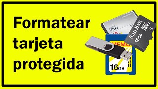 Cómo FORMATEAR micro sd PROTEGIDA contra escritura [upl. by Idnem]