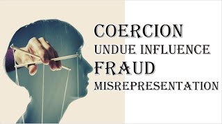 Coercion Undue Influence Fraud Misrepresentation  Indian Contract Act 1872  Law Guru [upl. by Sinnel]