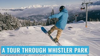 A Tour Through Whistler Terrain Park On A Snowboard [upl. by Annahsirhc]