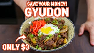 3 Dollar Authentic GYUDON Japanese Beef Rice Bowl Yoshinoya Style l Save Your Money [upl. by Imled]