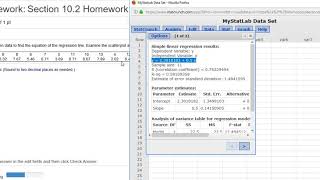 Find the Least Squares Regression Line in StatCrunch [upl. by Ais41]