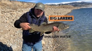 Quickly Locating and Catching Big Lake Trout from Shore [upl. by Oxley648]