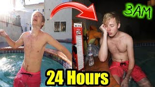 24 HOURS IN A HOT TUB Challenge horrible  Sam Golbach [upl. by Enoj]