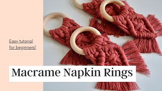 EASY macrame napkin ring tutorial [upl. by Eissirhc]