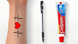 How To Make Tattoo At Home  Tattoo  Tattoo Designs  ABCD [upl. by Rovelli23]