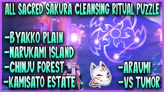 All Sacred Sakura Cleansing Ritual Puzzle  Genshin Impact [upl. by Aynom]