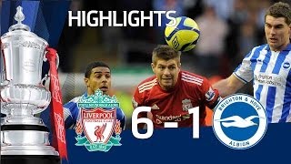 Liverpool 61 Brighton  Official Highlights and Goals  FA Cup 5th Round 190212 [upl. by Rimaa602]