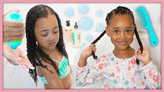 Curly Hair Weekly Wash amp Style Routine for Little Girls [upl. by Namajneb]