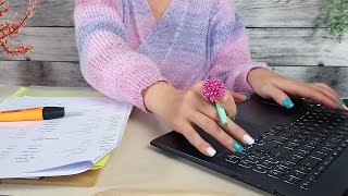 ASMR Paper amp Typing Sounds • Data Entry • Home Office Ambiance [upl. by Hamer692]