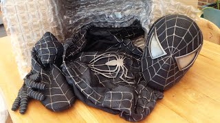 SpiderMan UNBOXING Black Costume  Symbiote Movie Suit [upl. by Letsou638]