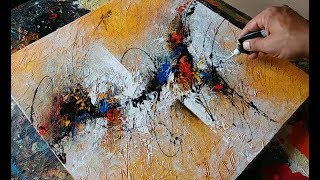 Abstract painting  textured with gesso  Acrylic abstract painting demonstration [upl. by Htiduy435]