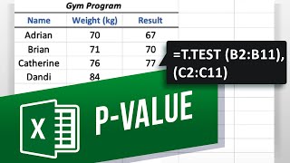 How to Calculate Probability Value PValue in Excel  PValue in Statistical Hypothesis Tests [upl. by Piegari]