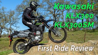 2021 Kawasaki KLX300 and KLX300SM First Ride Review [upl. by Nylzaj]