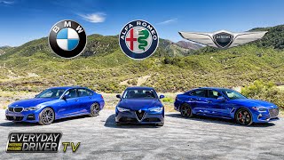 G70 vs Giulia vs 3 Series  Sports Sedan Blues  Everyday Driver TV Season 5 [upl. by Kordula]