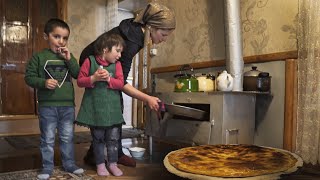 Life in the RUSSIAN southernmost village Сooking Lezgin national meat cake and khinkal [upl. by Yreffoeg]