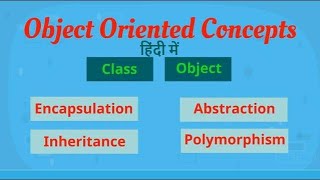 Object Oriented Concepts in Hindi [upl. by Einoj]